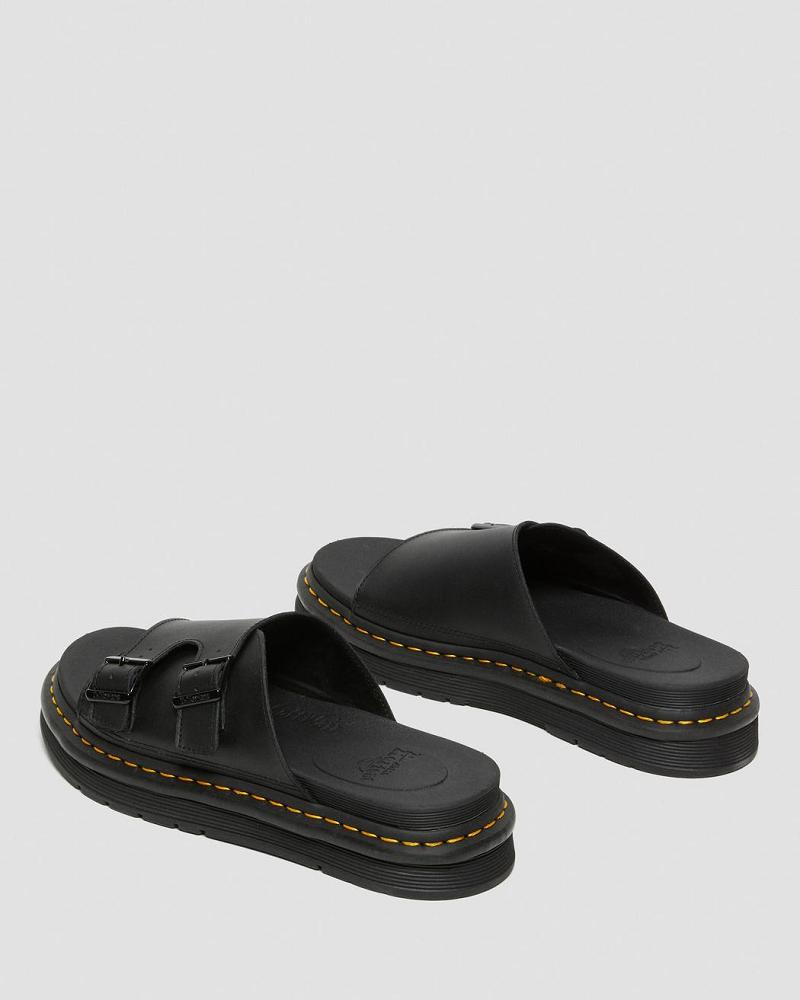 Dr Martens Dax Men's Læder Sandaler Herre Sort | DK 629ILH